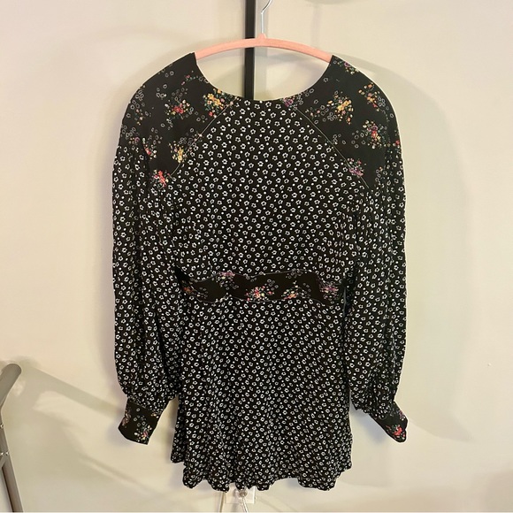 Free People Wonderland Ditsy Floral Tie Waist Dress, sz M - Picture 4 of 4